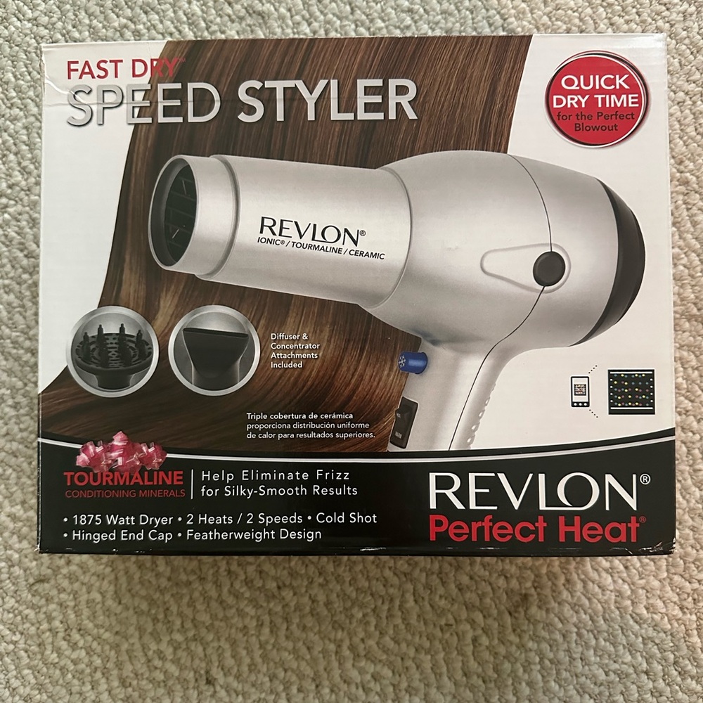 Revlon Speed Styler Hair Dryer with Black and Silver Finish
